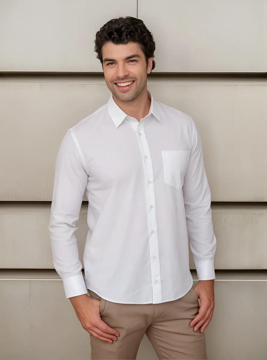 Camisa Breda Manga Longa 01121250 Passa Fácil Lisa Com Bolso